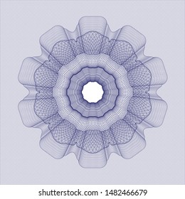 Blue abstract rosette. Vector Illustration. Detailed.
