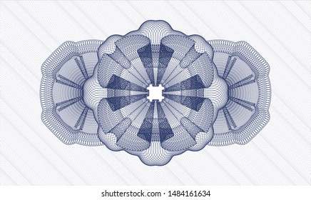 Blue abstract rosette. Vector Illustration. Detailed.