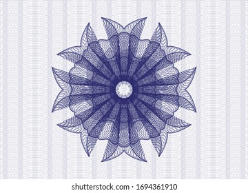 Blue abstract rosette. Vector Illustration. Detailed.