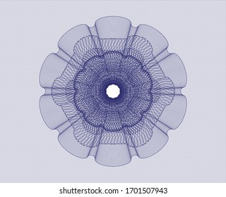Blue abstract rosette. Vector Illustration. Detailed.