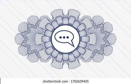 Rosette abstracto azul. Ilustración vectorial. Detallado con el icono de burbuja de voz dentro
