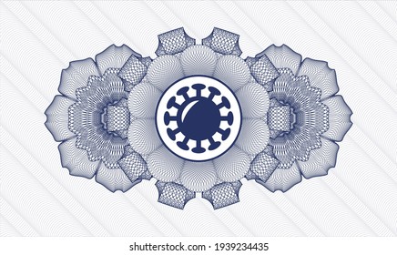 Rosette abstracto azul. Ilustración vectorial. Detallado con el icono de coronavirus dentro