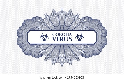 Blue abstract rosette. Vector Illustration. Detailed with text Coronavirus inside