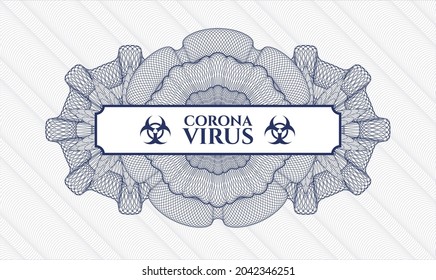 Blue abstract rosette. Vector Illustration. Detailed with text Coronavirus inside