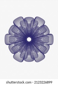 Blue abstract rosette. Vector Illustration. Detailed. 