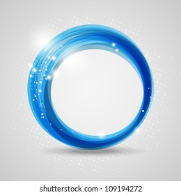 Blue abstract round frame with place for text