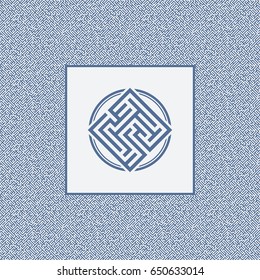 Blue abstract round maze. 