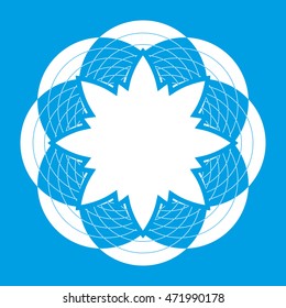 Blue abstract round pattern. The blue and white circular pattern. Circular ornament design element. Vector