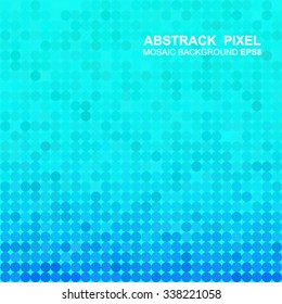 Blue abstract round pixel mosaic background
