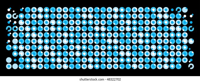 blue abstract round plates on the black background