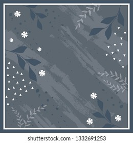 blue abstract scarf pattern design
