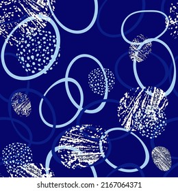 azul Resumen fondo transparente hecho de conjunto de anillos, con textura.ilustración vectorial, círculos desiguales, fondo de impresión de ropa. Ilustración del vector