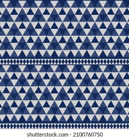 Patrón geométrico abstracto azul de diamantes y triangulares. Ilustración vectorial de existencias para la web y la impresión, raspado, papel de envoltura, textil, papel pintado y fondo