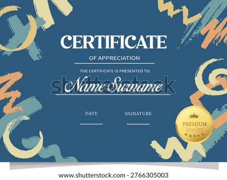 blue abstract shape background certificate