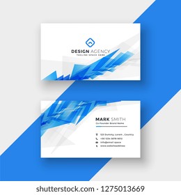 blue abstract shape business card design template