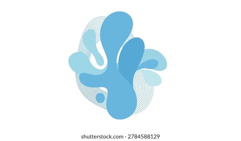 Blue abstract shape design element