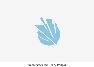 Logotipo abstracto azul del hielo de la forma