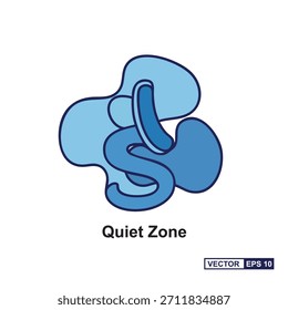 Forma abstrata azul para design de sinal de zona silenciosa