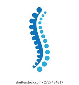 Forma abstracta azul con líneas onduladas y círculos conectados icono de elemento de Diseño gráfico