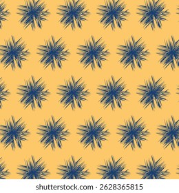 Blue abstract shaped sharp spiked ball pattern