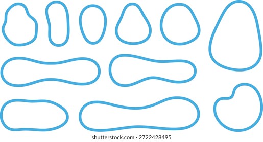 Formas abstractas azules aisladas sobre fondo blanco