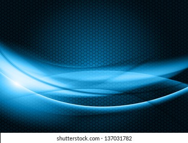 blue abstract shapes on the dark background