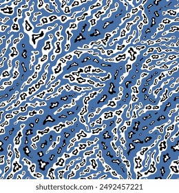 Blue abstract shapes seamless pattern