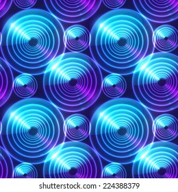 Blue abstract shining circles vector background