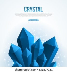 Blue abstract shining ice crystals background. Vector illustration.