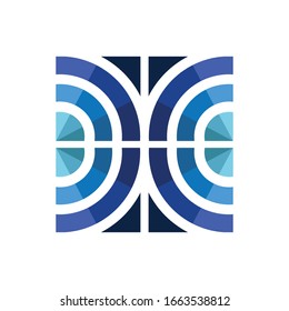 Blue abstract simple background cross design concept
