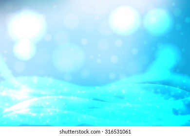 Blue abstract smooth blur background with blurry lights.