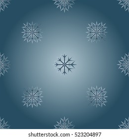 Blue abstract snowflakes seamless pattern. Fashion graphic design. Modern winter and fall stylish abstract texture. Template for prints, textile, wrapping and decoration, wallpaper.