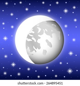 Blue abstract space background - Illustration. Objects are grouped and layered for easy editing. Files included:  EPS10 and JPG.