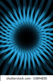 Blue abstract spreading shapes in space