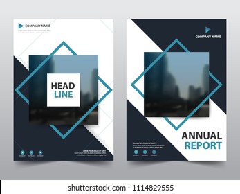 Blue abstract square annual report Brochure design template vector. Business Flyers infographic magazine poster. Abstract layout template ,Book Cover presentation portfolio.