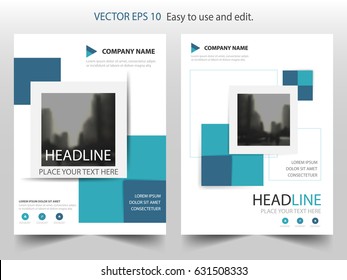 Blue abstract square annual report Brochure design template vector. Business Flyers infographic magazine poster.Abstract layout template, Book Cover presentation portfolio.