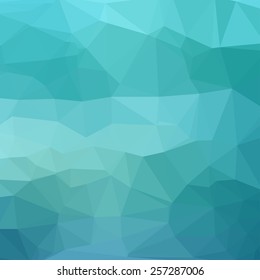 Blue abstract square geometric background consisting of colored triangles.