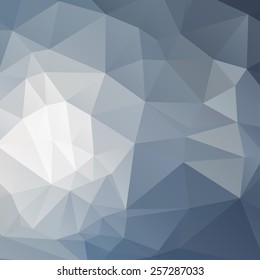 Blue abstract square geometric background consisting of colored triangles.