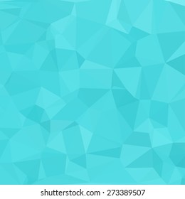 Blue abstract square geometric background consisting of colored triangles.