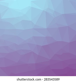 Blue abstract square geometric background consisting of colored triangles.