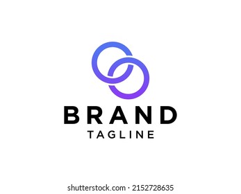 Blue Abstract Square Linked Business Logo Template Vector Design
