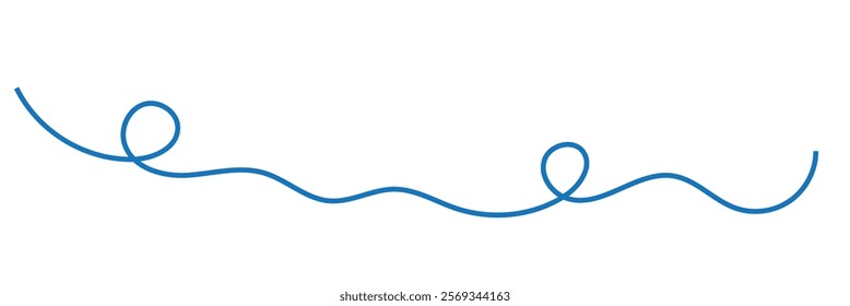  blue Abstract Squiggle wavy thin line. Squiggle Line Element banner. Vector illustration.