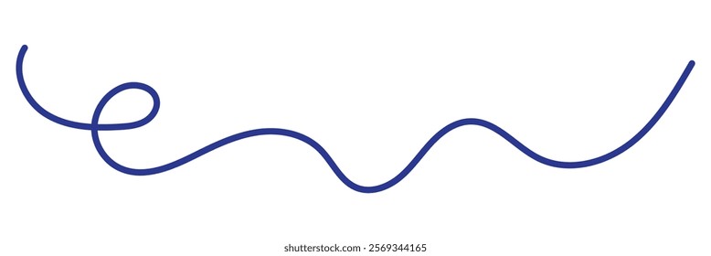  blue Abstract Squiggle wavy thin line. Squiggle Line Element banner. Vector illustration.
