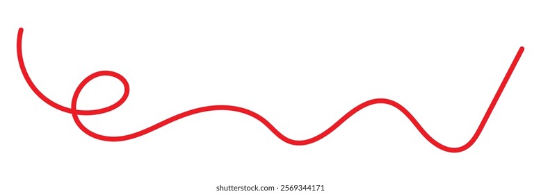  blue Abstract Squiggle wavy thin line. Squiggle Line Element banner. Vector illustration.