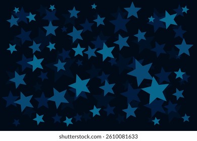 Blue abstract star background with flat modern shapes, best for tech banners, night-themed visuals, and calming digital presentations.
