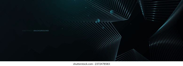 Blue abstract star shape glowing line background. Modern futuristic hi-technology and science concept. Vector illustration
