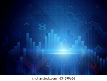 Arrière-plan abstrait Concept de Bourse bleu