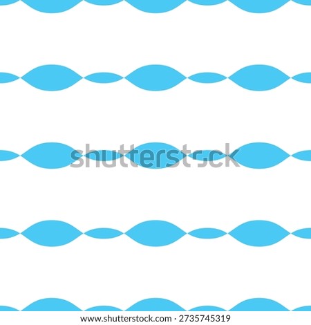 Blue abstract striped vector seamless pattern. Horizontal ovals of varying sizes create an endless summer background. Nautical azure print for fabric and wallpaper. Boyish children's ornament.