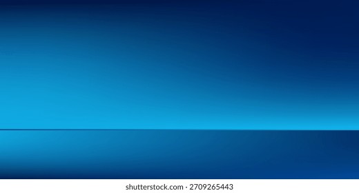 Blue abstract studio room. Limbo light background. Abstract 3d backdrop for product presentation. Minimal wall scene art modern abstract design