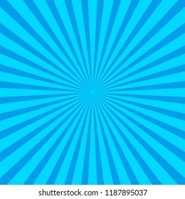 Blue abstract sun rays vector background